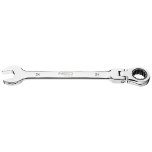 Cheie combinata fixa/inelara cu articulatie si clichet 24mm