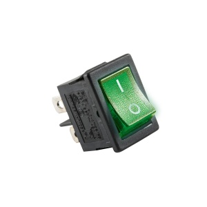 Comutator basculant cu bec, 250V, 2 circuite, verde - Img 1
