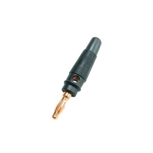 Conector tip banană, tată, negru, aurit
