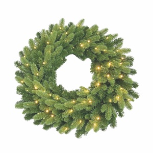 Coroana artificiala cu LED-uri, 60 cm, LED-uri de culoare alb cald