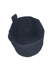 Cos depozitare baie, farduri, textil, pereti dubli, suspendabil, 16 x 14cm, negru, George Home - Img 5