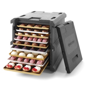 Cutie termoizolanta cu capac, 128 litri, tip thermobox, Hendi, ideala pentru transport catering, 9x 600x400 mm