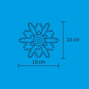 Decor fereastră fulg de zăpadă pt interior, adeziv, LED alb cu lumină rece, dimensiune:10x3,5cm - Img 2