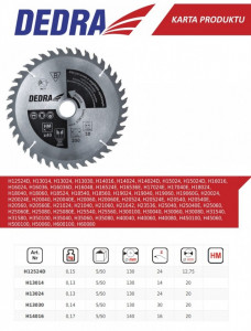 Disc circular pentru taiat lemn , 140mm x 24T x 20mm , dinti vidia , Dedra - Img 3