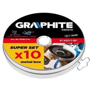 Disc debitare metal, 125 x 1.0 x 22.2 mm, 41 A60-T-BF, INOX, 10 buc. set - Img 3