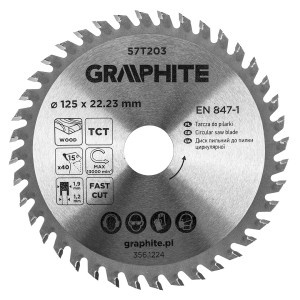 Disc fierastrau circular cu varfuri HM 125 x 22.23 mm, 40 dinti