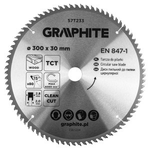 Disc fierastrau circular cu varfuri HM 300 x 30mm, 80 dinti