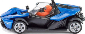 Fém modell KTM X-BOW GT, kék, 7 cm, gumikerekek, Siku - Img 3