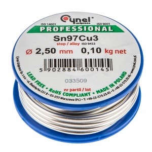 Fludor, 97%Sn,3%Cu, sarma diam 2.5mm, 100g (blister)