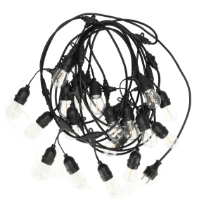 Girlanda lumini pentru gradina, terasa, 5m, 10 becuri LED cu fasung E27, Dedra - Img 4