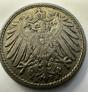 IMPERIUL GERMAN - WILHELM II - 5 PFENNING 1900 - Img 2