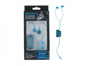 In-ear vezetékes sport audio fejhallgató, sztereó, 3,5 mm-es jack csatlakozó, kábeltartó LED lámpával, 1,1 m kábel, Grundig - Img 2