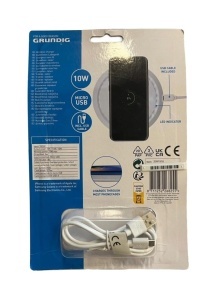 Incarcator wirelless pentru telefoane smartphone, 5W, 7.5W, 10W, USB-C, indicator LED, NEGRU, Grundig - Img 2