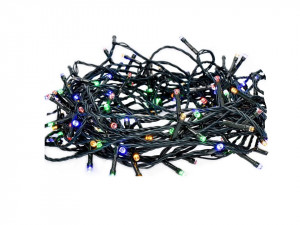 Karácsonyfa installáció, 100 LED izzó, 8m, többszínű fény, 220v, 8 program, VKTools