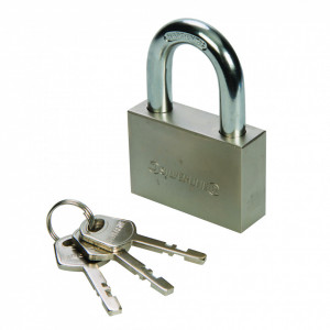 Lacat armat clasa 5/7, corp 50 x 38mm, belciug 40 x 42mm, 3 chei, Silverline - Img 2
