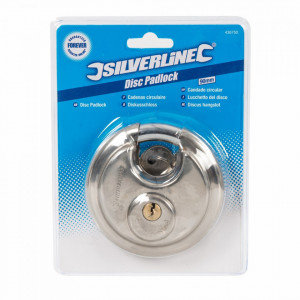 Lacat cu cheie, otel inoxidabil, 3 chei, 90 mm, Silverline - Img 2