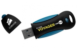 MEMORIE USB 3.0 CORSAIR 64 GB, cu capac, carcasa cauciuc, negru / albastru, "CMFVY3A-64GB" - Img 2