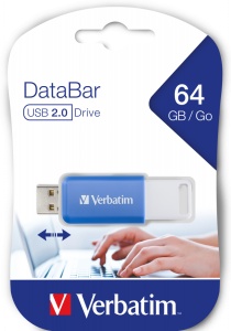 MEMORIE USB VERBATIM DATABAR 64GB USB 2.0 ALBASTRU "49455" - Img 4