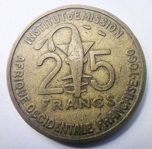 Moneda Coloniala - Africa Occidentala Franceza - TOGO - 25 Francs 1957