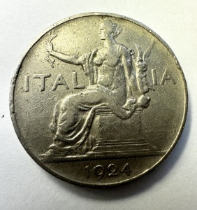 Moneda Italia - Emmanuel III - 1 Lira 1924