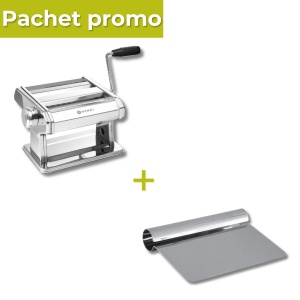Pachet Masina profesionala paste inox + Taietor aluat 150x110mm inox - Img 1