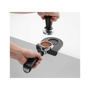 Pachet Tamper cafea espresso + Suport tamper silicon negru