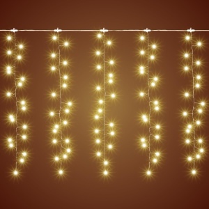 Perdea de lumini cu LED cluster, alb cald, 8 programe - Img 2