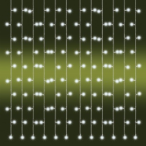 Perdea de lumini cu LED-uri, pt. exterior, 2m x 1m, 21 ghrlande, 210 buc LED-uri alba rece - Img 2