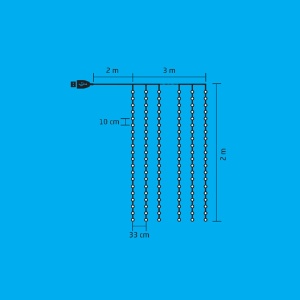 Perdea de lumini microLED, interior, 3x2m, 10 fire/20xLED, alb rece, 8 progr. - Img 3