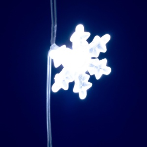 Perdea luminoasă LED cu fulgi de zăpadă, alb rece - Img 3
