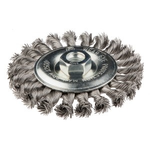 Perie conica, gri, 115xM14mm , sarma inox impletita 0.5mm