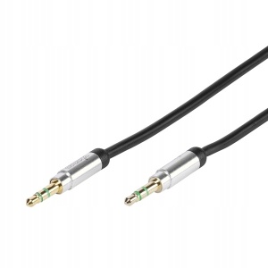 Prémium kábel jack 3.5mm jack 3.5mm jack 3.5mm, aranyozott dugók, 0.8m, Vivanco - Img 3