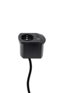 Priză pentru montare în masă, neagră, 1xUSB-A, 1xUSB-C, total 5 V, 3,4 A - Img 4