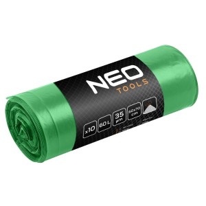 Saci de deseuri 60 L, verde cu banda, 35 mic, 10 buc.