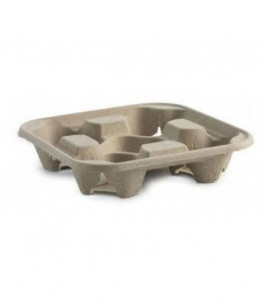 Set 130 suporti pahare cafea, tip cofrag, carton reciclat, suport 4 pahare - Img 2