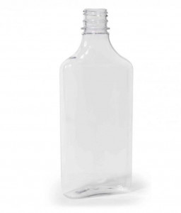Set 140 flacoane, recipient din plastic, pet transparent, plate, orificiu filetat F28mm - Img 1