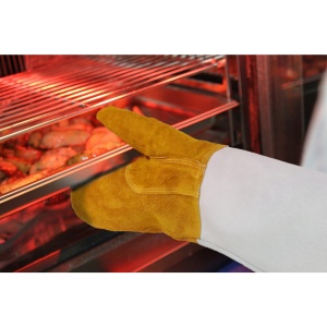 Set 2 manusi din piele pentru cuptor cu protectie pana la 250 gr C, lungime 460 mm, Hendi - Img 1