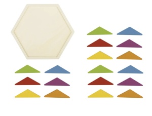 Set 28 piese cuburi lemn pentru copii, creativitate, hexagon, Playtive - Img 3