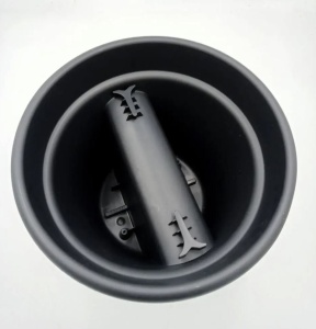 Set 3 ghivece pentru gard / balustrada, diametru 30cm, negru, PVC - Img 4