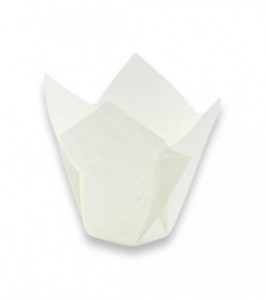 Set 350 forme copt pentru briose, chese lalea, 32 x 60mm, alb - Img 1