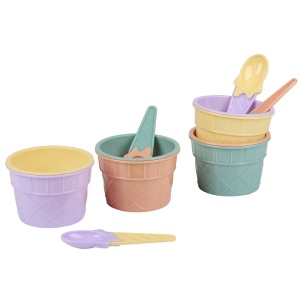 Set 4 recipiente premium pentru inghetata, fund dublu termic, 4 lingurite, Alpina - Img 6