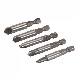 Set 5 piese extractor suruburi avariate, lungime 50 mm, Silverline - Img 1