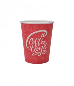 Set 50 pahare carton pentru cafea, 7oz, coffe time, 200ml, d70 - Img 1