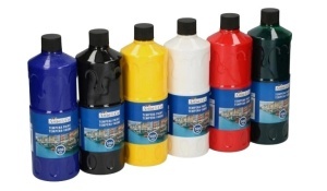 Set 6 culori pentru pictura, TEMPERA, 6 x 500ml ( 3L ), galben, rosu, verde, alb, negru, albastru, Artist&CO - Img 9