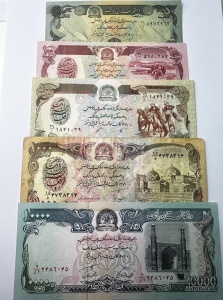 Set Bancnote - 50/100/500/1000/10000 Afgani - AFGANISTAN