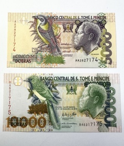 Set Bancnote - São Tomé și Príncipe - 5000/10.000 Dobras ( 1996-2013 )