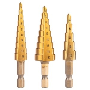 Set de burghie in trepte HSS TiN, 3-20 mm, hexagonal, 3 buc.