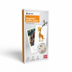 Set Hârtie Foto Magnetică Denver PMP-64 pentru Imprimantă Mobilă Denver MCP-6010, 20 Bucăți, Efect Magnet de Frigider, Finisaj Alb Lucios - Img 2