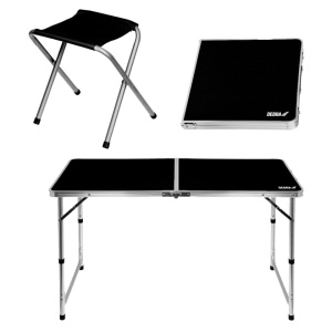 Set masa + 4 scaune pliabile pentru camping, 120x60x54cm, Dedra - Img 5