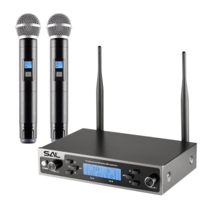 Set profesional 2 microfoane fara fir cu receiver, raza actiune 50m, ideal evenimente, karaoke, SAL